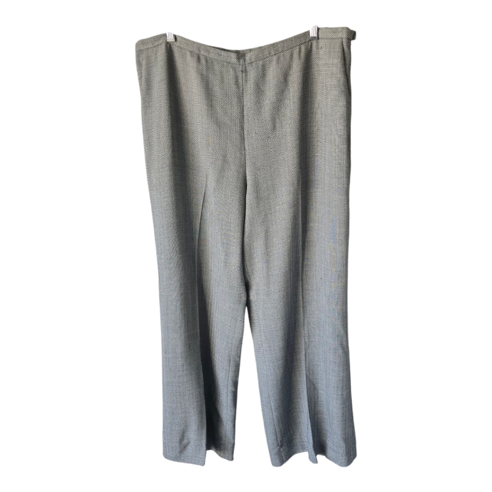 La Fayette 148 Wool Blend Pants Sz 16 Women Mid Rise 38×32 Gray Career